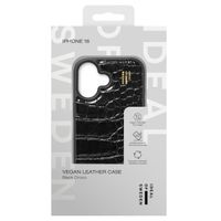 iDeal of Sweden Coque Vegan Leather Apple iPhone 16 - Black Croco