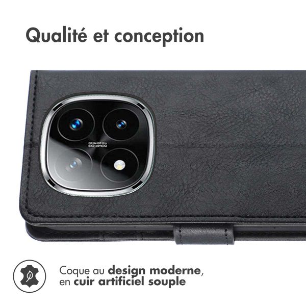 imoshion Étui de télephone portefeuille de luxe Xiaomi Redmi Note 14 Pro (5G) - Noir