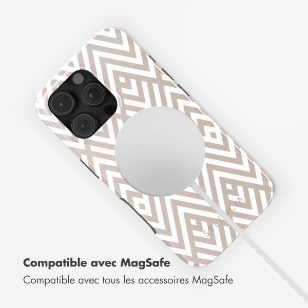 Selencia Coque arrière Vivid avec MagSafe Apple iPhone 16 Pro Max - Beige Zigzag