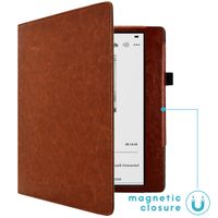 imoshion Étui de liseuse portefeuille en cuir végan Kobo Elipsa 2E - Marron foncé