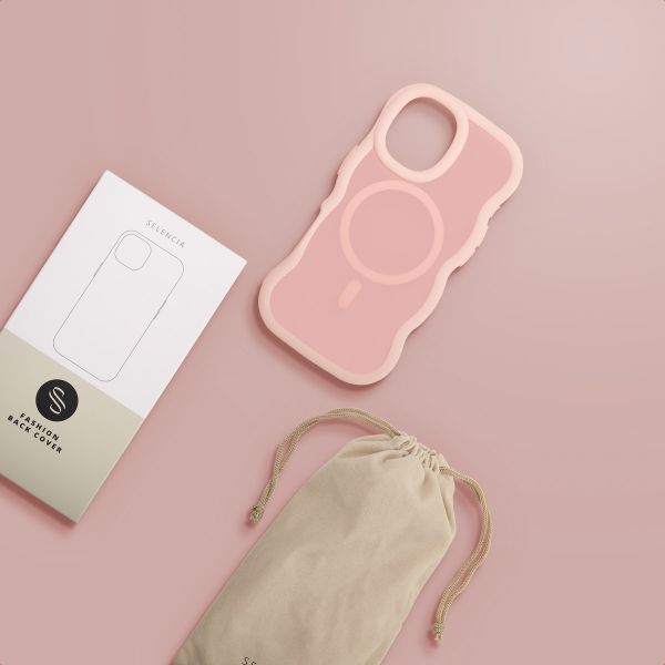 Selencia Coque arrière Wavy avec MagSafe Apple iPhone 17 - Soft Pink