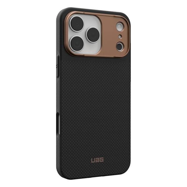 UAG Coque arrière Fibr Armr MagSafe Kevlar Apple iPhone 17 Pro - Graphite / Bronze