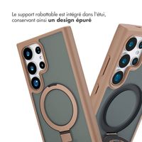 Accezz Coque Ring Stand avec MagSafe Samsung Galaxy S24 Ultra - Marron