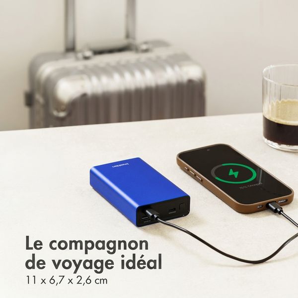 imoshion Ultra Series Aluminium Batterie externe 20.000 mAh - Charge rapide jusqu'à 33 watts - Cobalt Blue