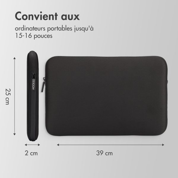 Accezz Pochette ordinateur 15-16 pouces - Noir