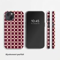 Selencia Coque arrière Vivid avec MagSafe Apple iPhone 13 - Check This Burgundy