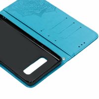 Etui de télephone portefeuille Mandala Samsung Galaxy S10 Plus - Bleu