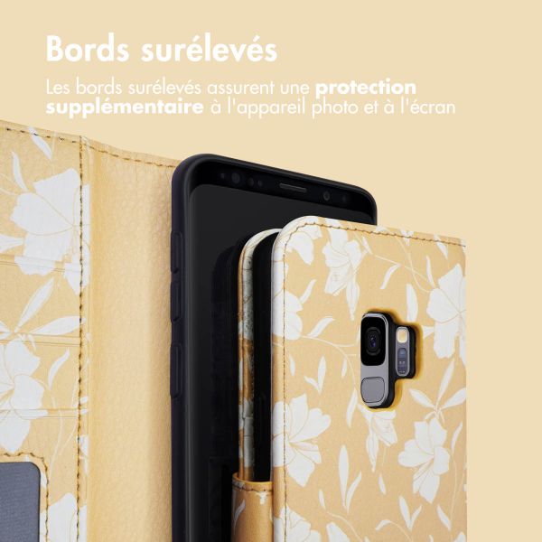 imoshion Étui de télephone portefeuille Design Samsung Galaxy S9 - Yellow Flowers