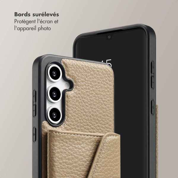 Selencia Coque de télephone Sera avec cordon et porte-cartes enveloppe Samsung Galaxy S24 FE - Taupe