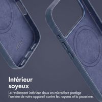 Accezz Coque arrière en cuir avec MagSafe Apple iPhone 18 Pro Max / 17 Pro Max - Nightfall Blue