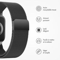 imoshion Bracelet magnétique milanais Xiaomi Smart Band 9 Pro / 8 Pro / Redmi Watch 6 / 5 / 4 - Noir