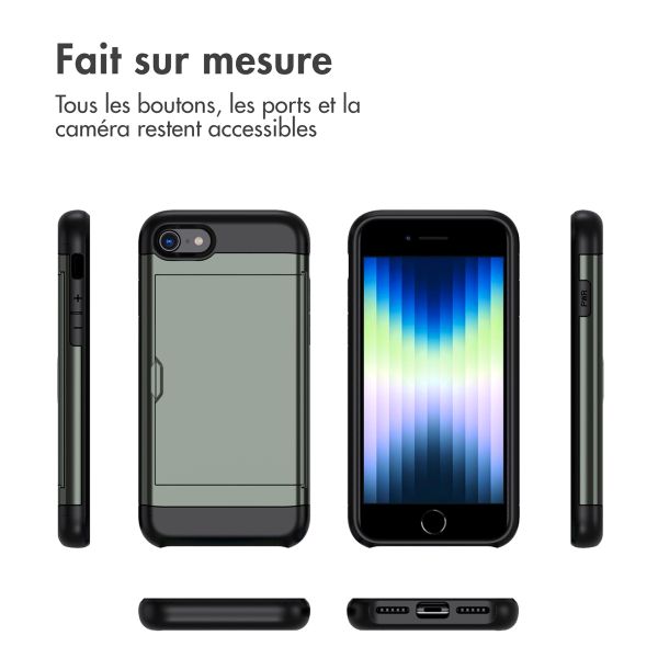 imoshion Coque arrière avec porte-cartes Apple iPhone SE (2022 / 2020) / 8 / 7 - Vert foncé