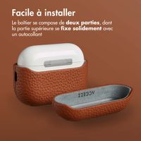Accezz Coque en cuir véritable  Apple Airpods Pro 3 - Cognac