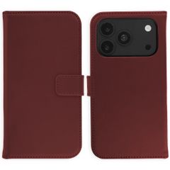 Selencia Étui portefeuille en cuir véritable Apple iPhone 18 Pro / 17 Pro - Burgundy