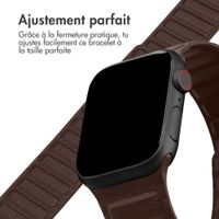 Accezz Bracelet en cuir véritable magnétique Apple Watch | 38/40/41/42 mm - Chocolate Brown