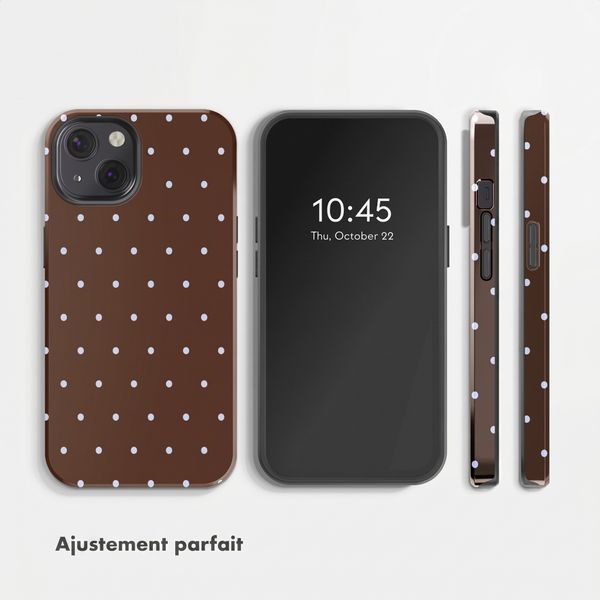 Selencia Coque arrière Vivid Apple iPhone 13 - Happy Dots Chocolate