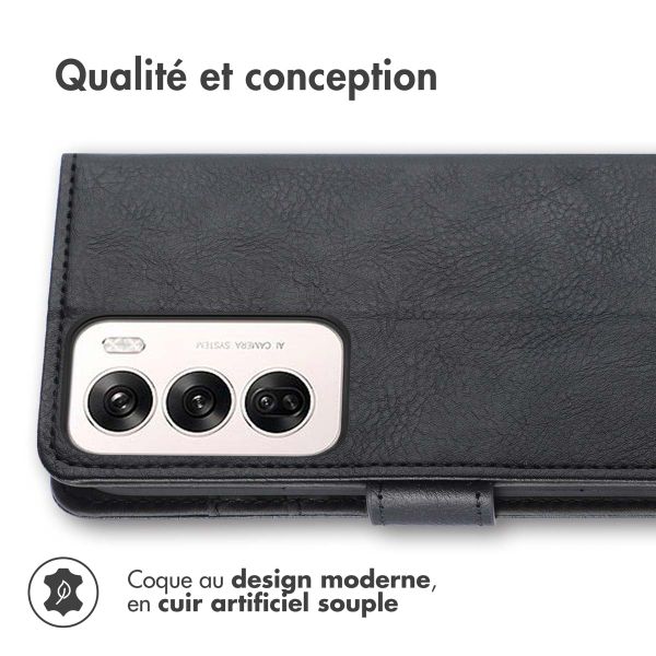 imoshion Étui de télephone portefeuille de luxe Oppo Reno 12 - Noir