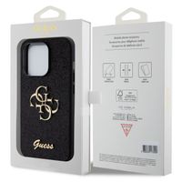 Guess Coque 4G Metal Logo Glitter Apple iPhone 15 Pro - Noir