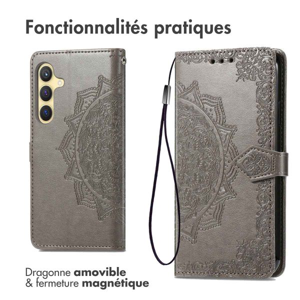 imoshion Etui de télephone Mandala Samsung Galaxy S25 / S24 - Gris