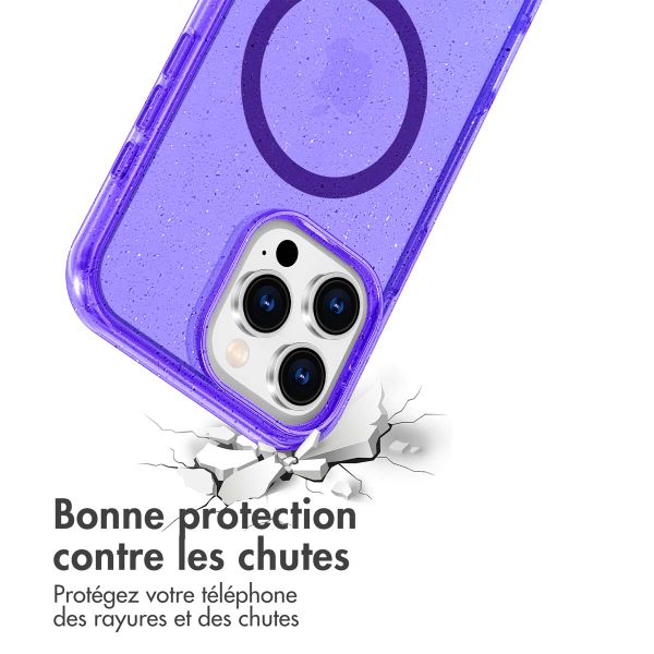 imoshion Coque Pailletée avec MagSafe Apple iPhone 16 Pro - Paillettes Violet