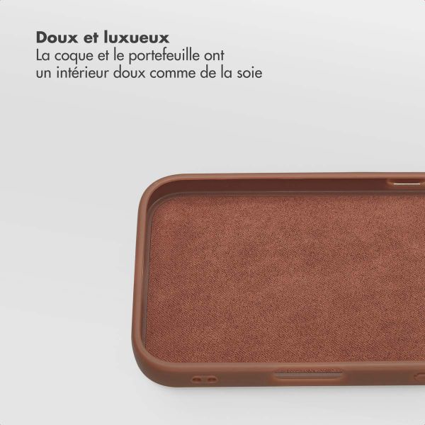 Selencia Étui portefeuille amovible Olyn avec MagSafe Apple iPhone 17e / 16e - Marron