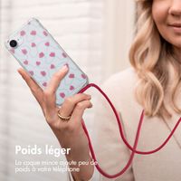 imoshion Coque Design avec cordon Apple iPhone 17e / 16e - Dusty Rose Connected Hearts