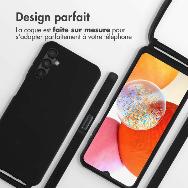 imoshion Coque en silicone avec cordon Samsung Galaxy A14 (5G) - Noir