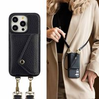 Selencia Coque de télephone Sera avec cordon et porte-cartes enveloppe Apple iPhone 14 Pro - Noir