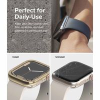 Ringke Style de lunette Apple Watch 7 / 8 / 9 - 41 mm - Hairline Bolts Gold
