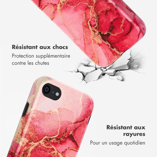 Selencia Coque arrière Vivid Apple iPhone SE (2022 / 2020) / 8 / 7 - Rosy Marble