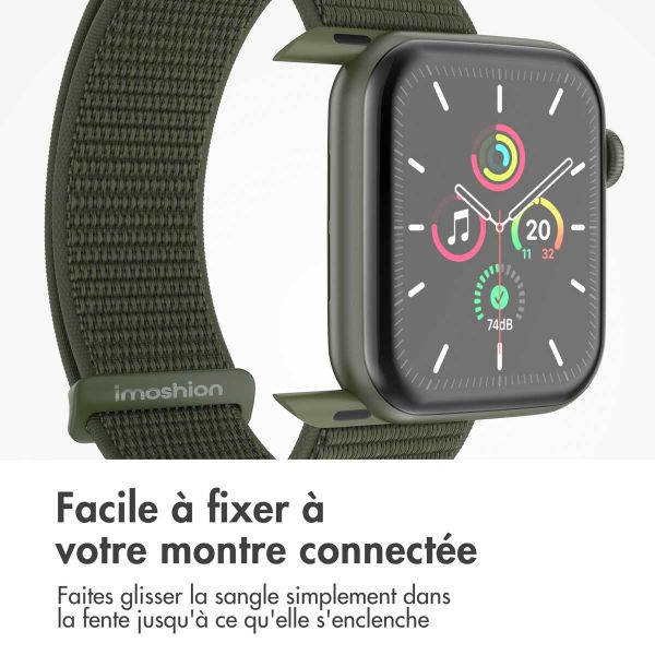 imoshion Bracelet en nylon Apple Watch | 44/45/46/49 mm - Army Green