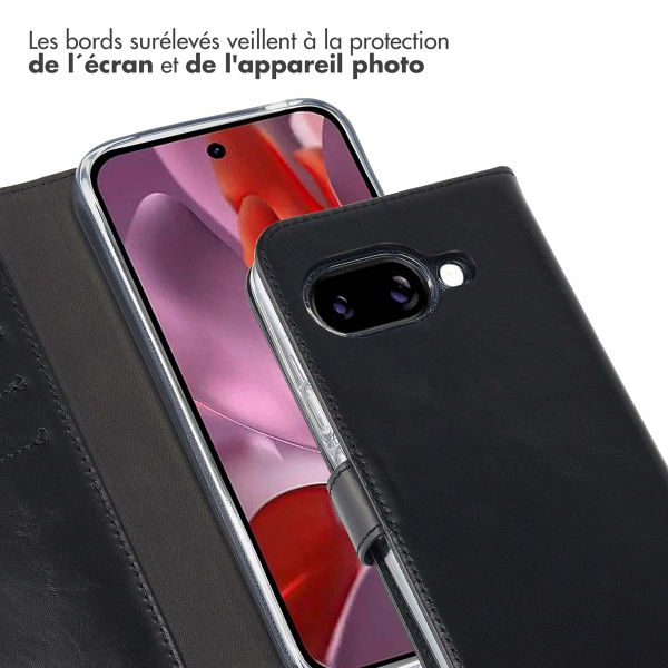 Selencia Étui portefeuille en cuir véritable Google Pixel 9A - Noir