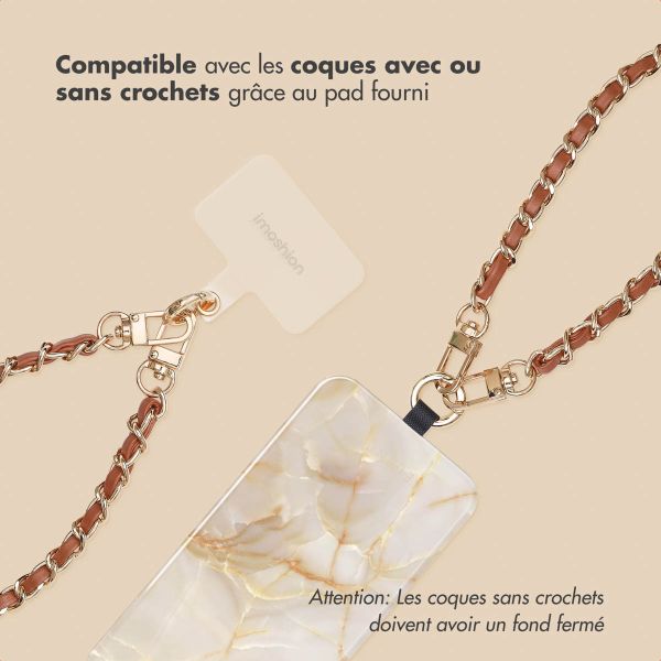 imoshion Ensemble de cordons de téléphone en cuir PU – Marron