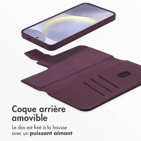 Accezz Étui de télephone portefeuille en cuir 2-en-1 avec MagSafe Samsung Galaxy S25 Plus - Heath Purple