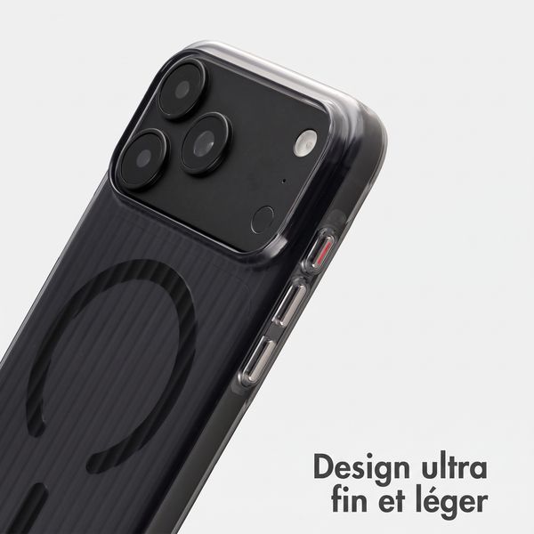Accezz Coque arrière Lite avec MagSafe | Fluted | Apple iPhone 18 Pro Max / 17 Pro Max - Noir