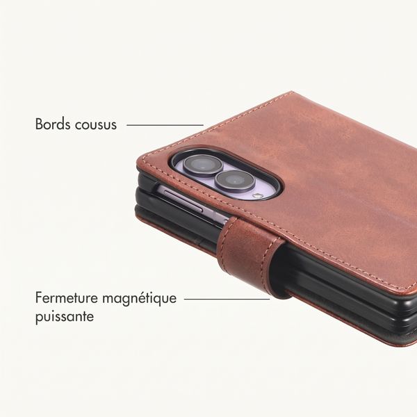 imoshion Étui de télephone portefeuille de luxe Samsung Galaxy Z Fold 8 - Marron foncé