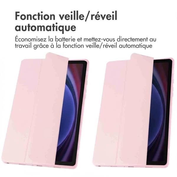 imoshion Coque tablette rigide Trifold Samsung Galaxy Tab A9 Plus - Rose
