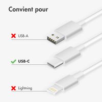 imoshion Câble USB-C vers USB-C Tressé 60 W - 2 mètres - Blanc
