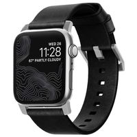 Nomad Bracelet moderne en cuir Apple Watch | 44/45/46/49 mm - Black / Silver