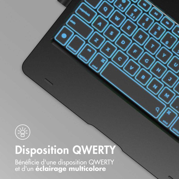 Accezz Bookcase clavier 360 Slim QWERTY Apple iPad 9 (2021) 10.2 pouces / iPad 8 (2020) 10.2 pouces / iPad 7 (2019) 10.2 pouces - QWERTY / NL - Noir