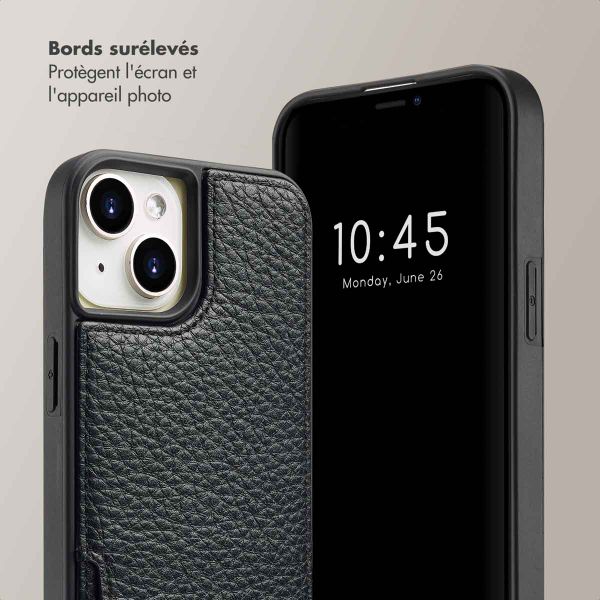 Selencia Coque de télephone Nova avec cordon et porte-cartes Apple iPhone 15 - Noir