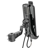 Lampa Support de téléphone Smart Flow pour scooter - Rotation à 360° - Fixation sur rétroviseur et pare-brise - Noir