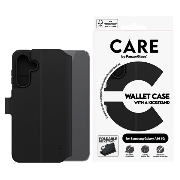 CARE by PanzerGlass Feature Wallet Case w. Kickstand avec MagSafe Samsung Galaxy A56 - Noir