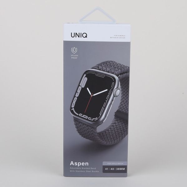 Uniq Bracelet tressé Aspen Apple Watch | 38/40/41/42 mm - Granite Grey