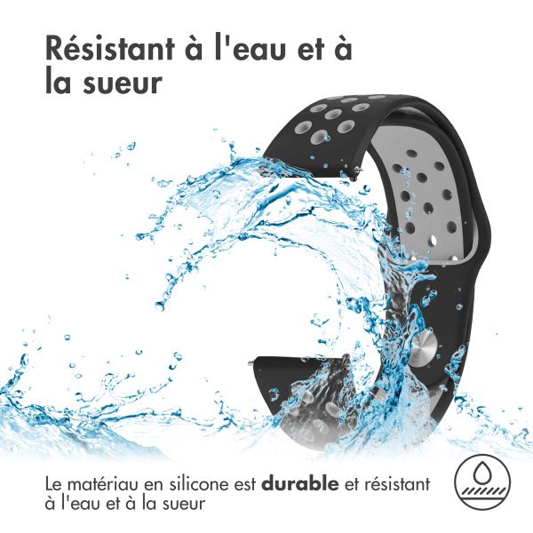 imoshion Bracelet sport en silicone  - Connexion universelle 18 mm - Black / Grey