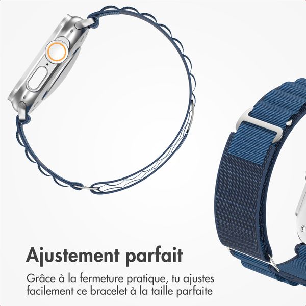 Accezz Bracelet en nylon Alpine Apple Watch | 44/45/46/49 mm - Dark Blue