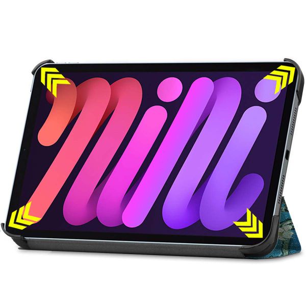 imoshion Coque tablette Design Trifold Apple iPad Mini 7 (2024) / iPad Mini 6 (2021) - Green Plant