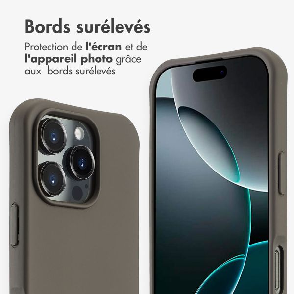 imoshion Coque arrière Color avec cordon amovible et MagSafe Apple iPhone 16 Pro Max - Black Coffee