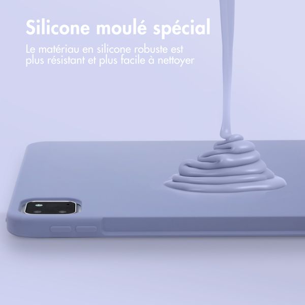 Accezz Coque Liquid Silicone avec porte-stylet Apple iPad Pro 11 (2022 / 2021 / 2020 / 2018) - Lila