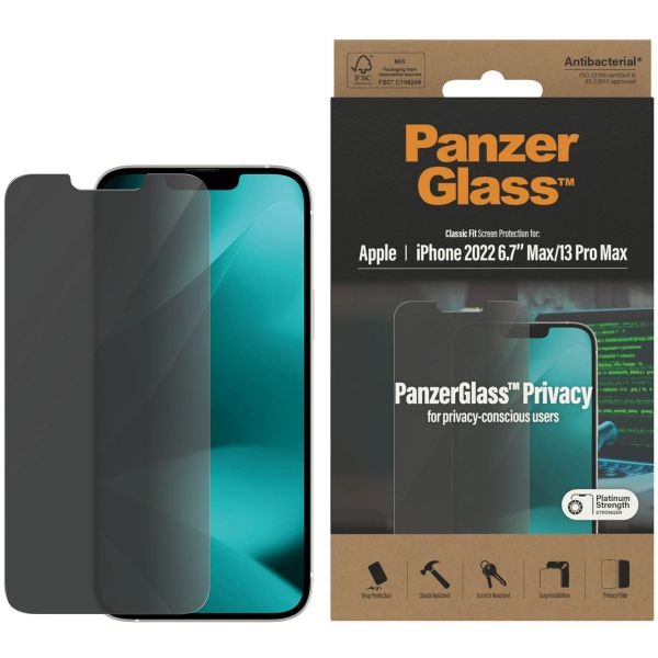 PanzerGlass Protection d'écran Privacy en verre trempé Case Friendly Anti-Bacterial Apple iPhone 13 Pro Max / 14 Plus